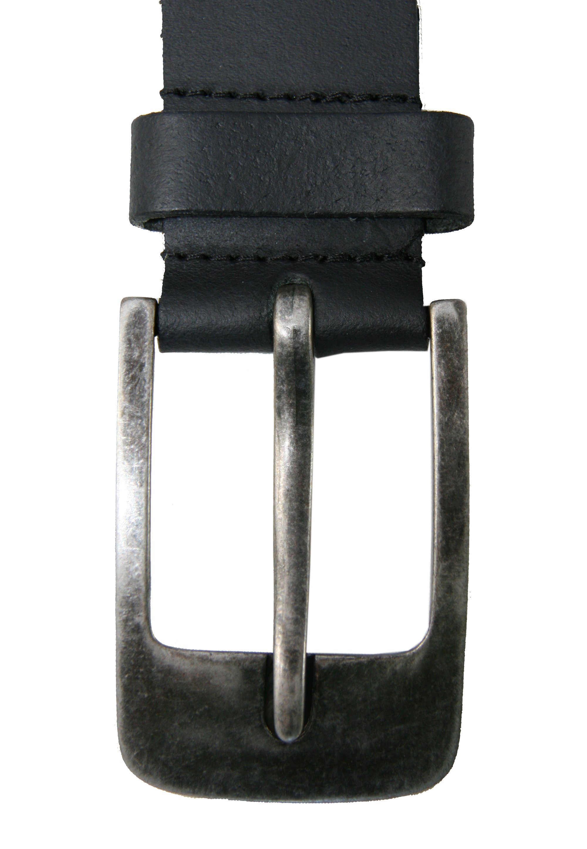 Petrol Industries Ledergürtel mit Dornschließe schwarz hochwertiger