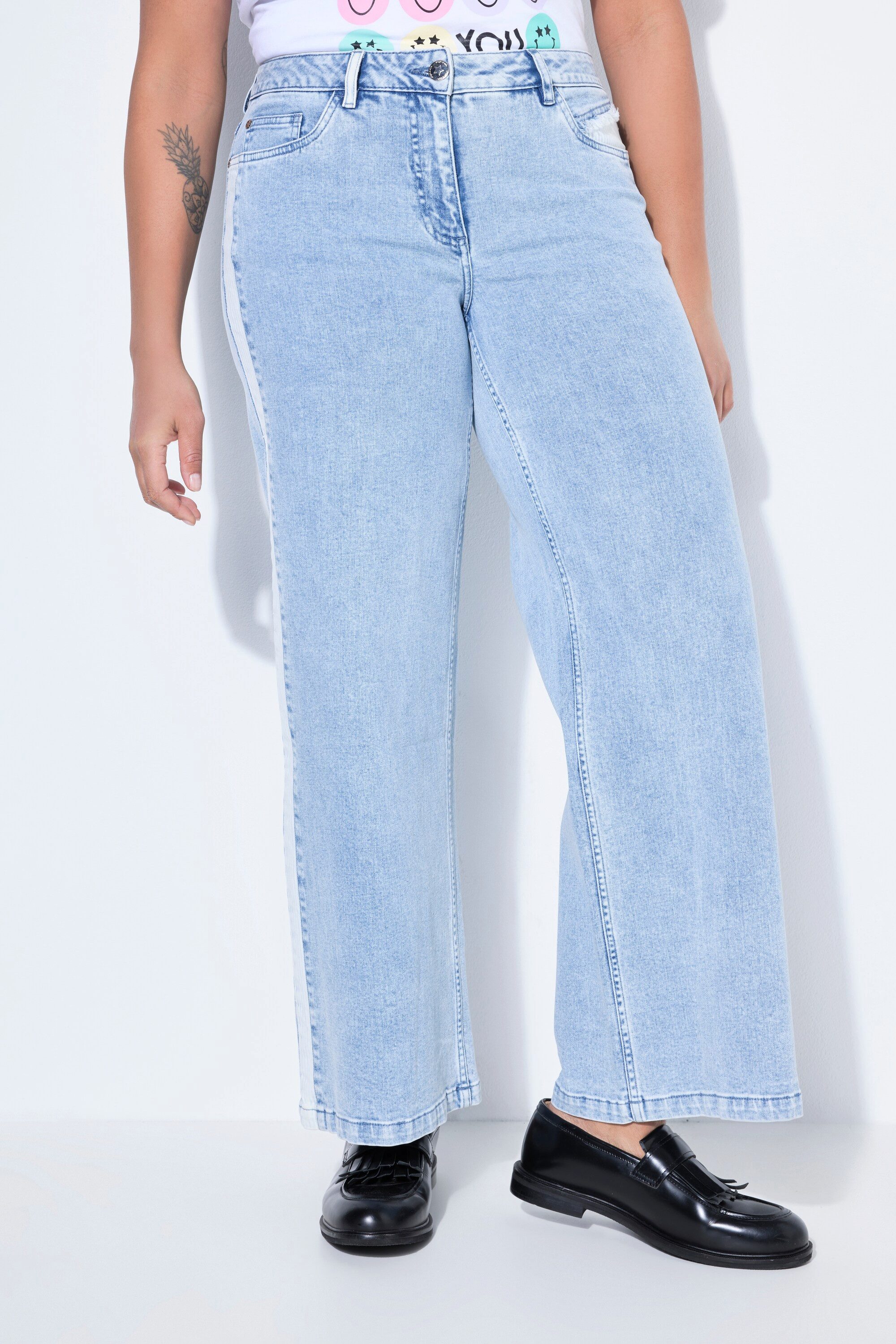 Angel of Style Regular-fit-Jeans Jeans Nora weites gerades Bein Seitenstreifen