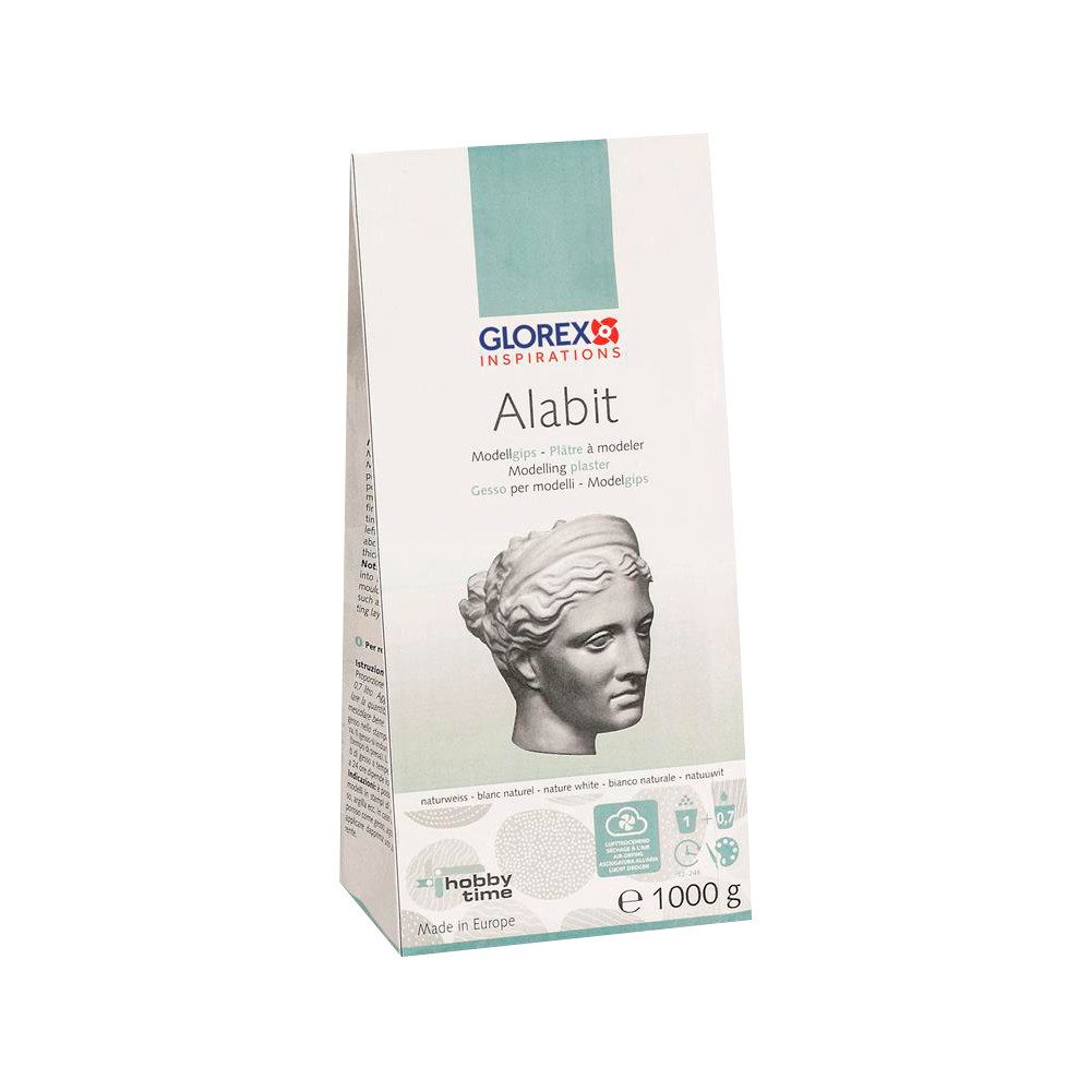 Glorex Modelliermasse Alabit Modellgips, 1 kg oder 5 kg