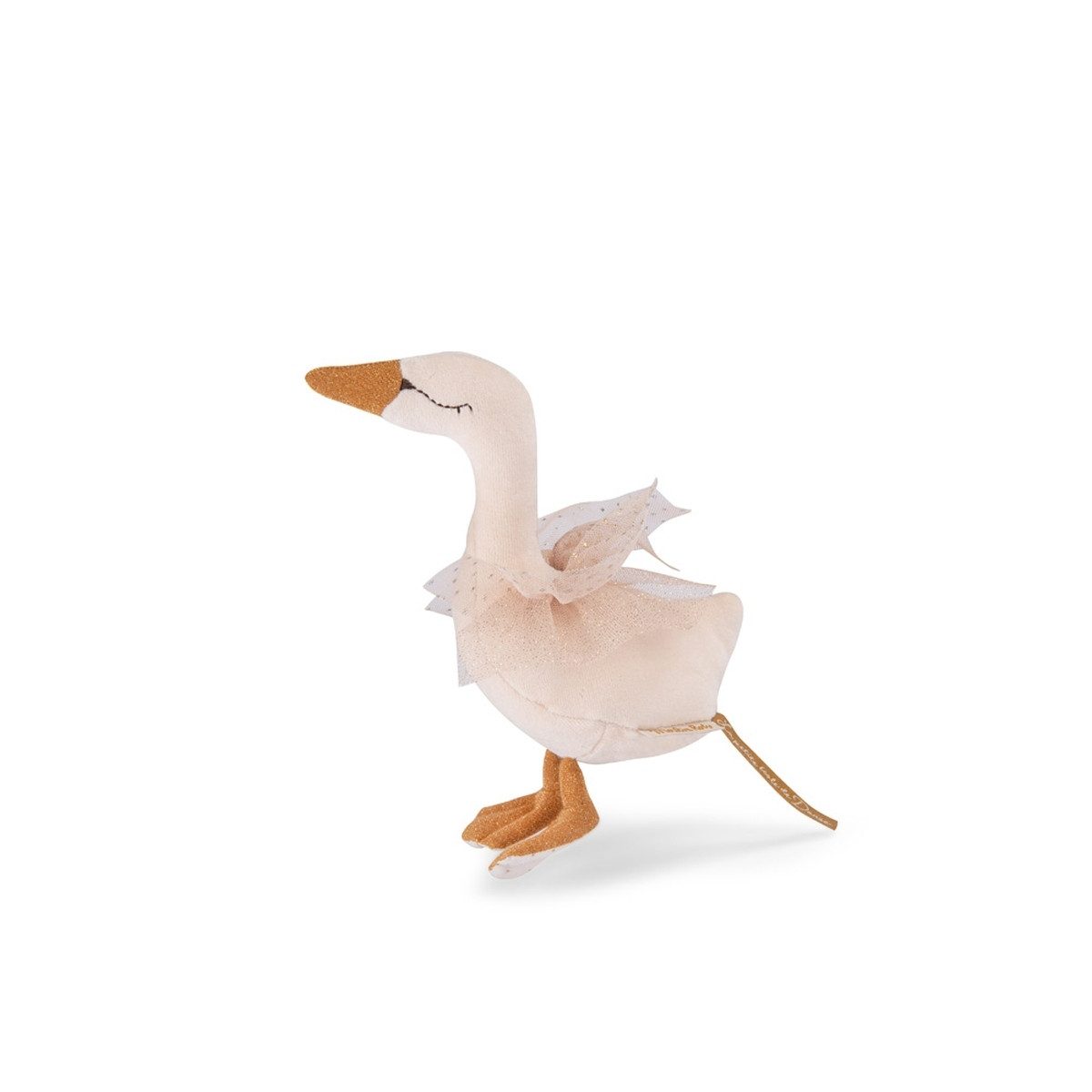 Moulin Roty Lernspielzeug Rassel Schwan creme Rassel für Babys zum Greifen und Hören zum Spielen, Rassel
