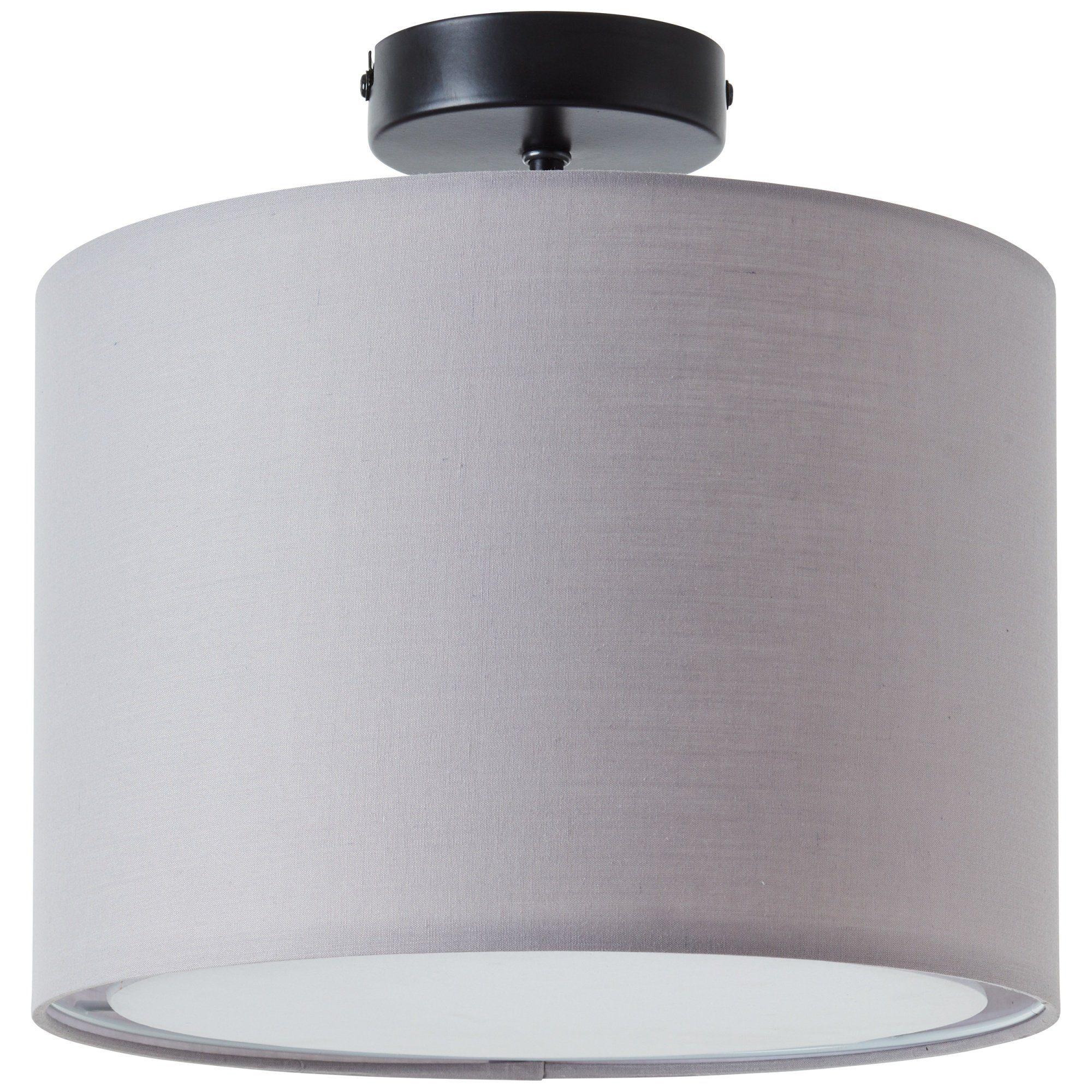 Lightbox Deckenleuchte, ohne Leuchtmittel, Stoffschirm, Ø 28 cm, mit  Diffusor, E27, Metall/Textil, grau | Deckenlampen