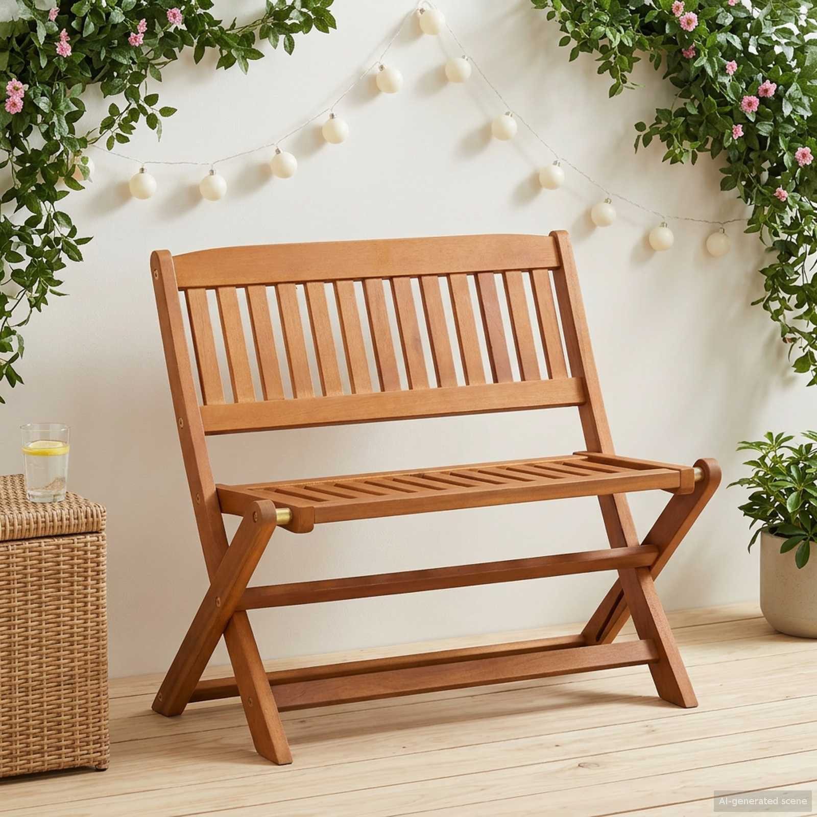 vidaXL Gartenbank Kinderbank 1 -Seater 61 x 38 x 57 cm Massives Eukalyptus Holz (1-St)