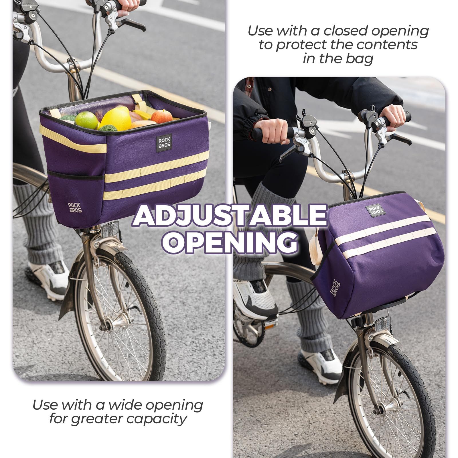 ROCKBROS Fahrradtasche Lenkertasche für Brompton Faltrad, 16 Liter Volumen, wasserabweisend, vielseitig nutzbar