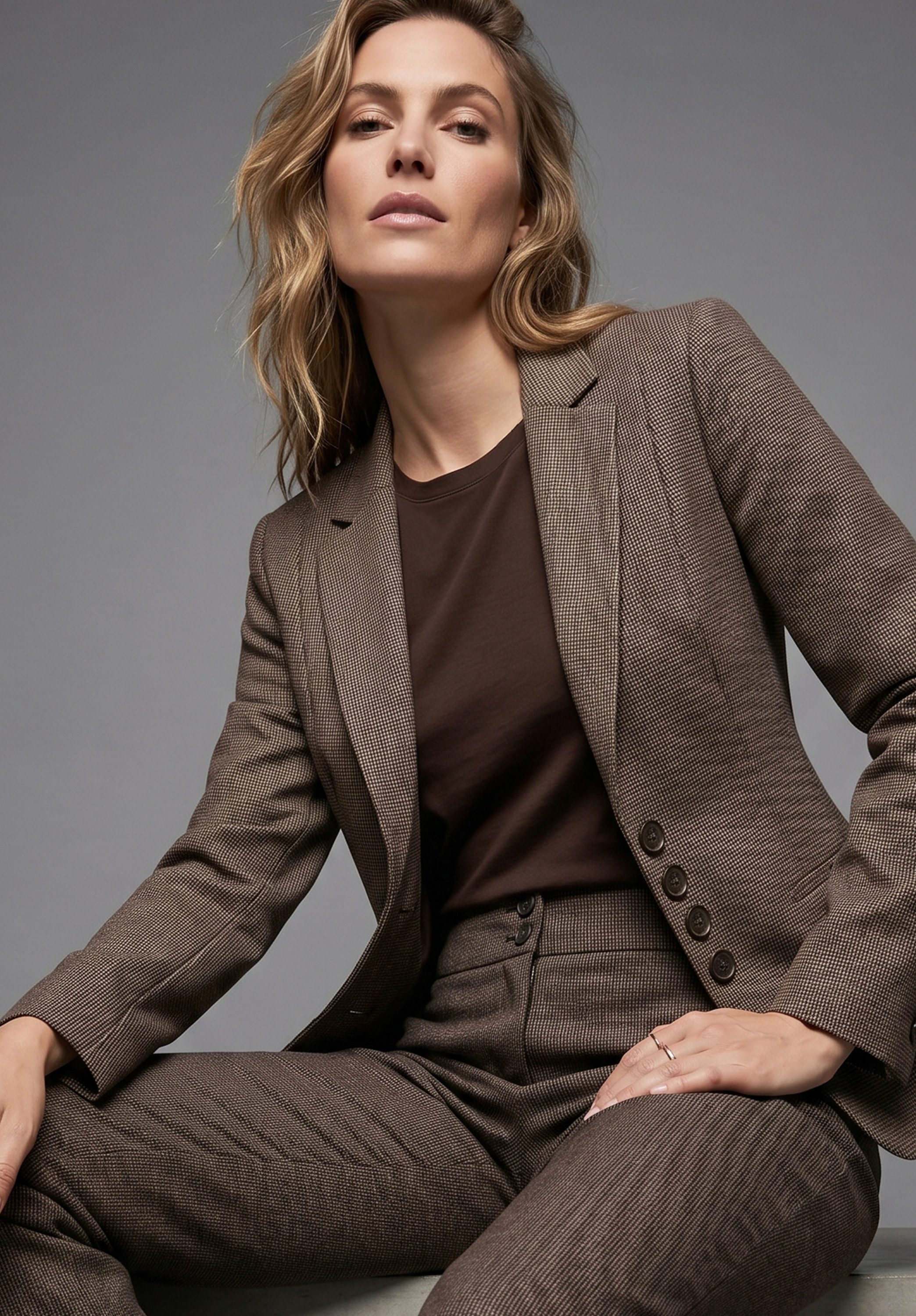 bianca Kurzblazer VIVETTE in angesagtem Web-Muster