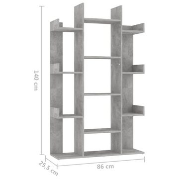 furnicato Bücherregal Betongrau 86x25,5x140 cm Holzwerkstoff