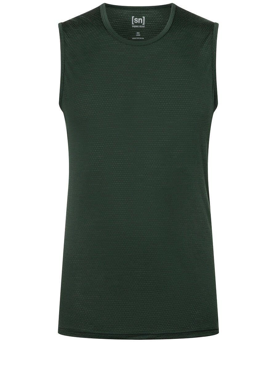 SUPER.NATURAL Tanktop Unterwäsche Unterhemd Merino Unstoppable Under dunkelgrün Herren