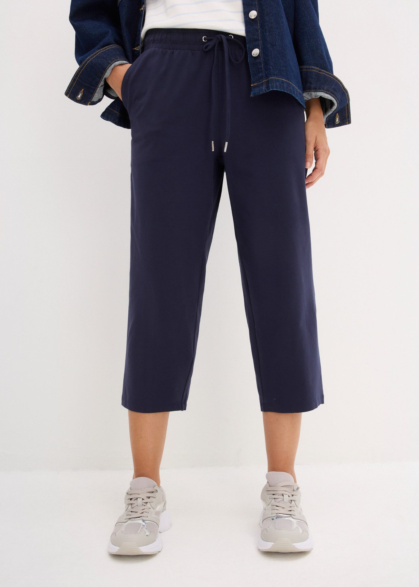 bonprix Jerseyhose Loose Fit, mit Bindeband zum Schließen, im Casual-Stil