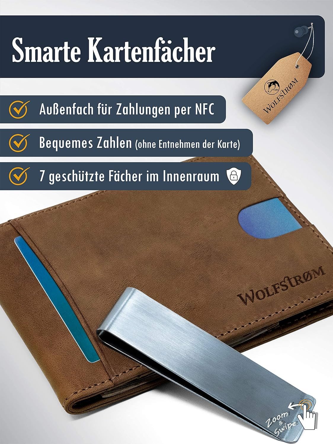 Wolfstrøm Kartenetui Aika Leder Kreditkarten-Etui mit günstig online kaufen