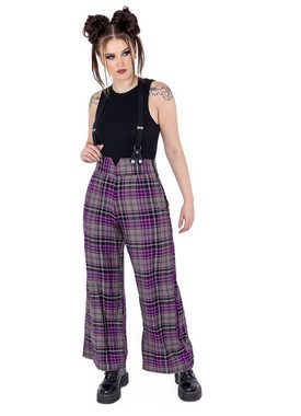 Rockabella Stoffhose Imelda Tartan Karo Kariert Grau Lila Punk Trousers