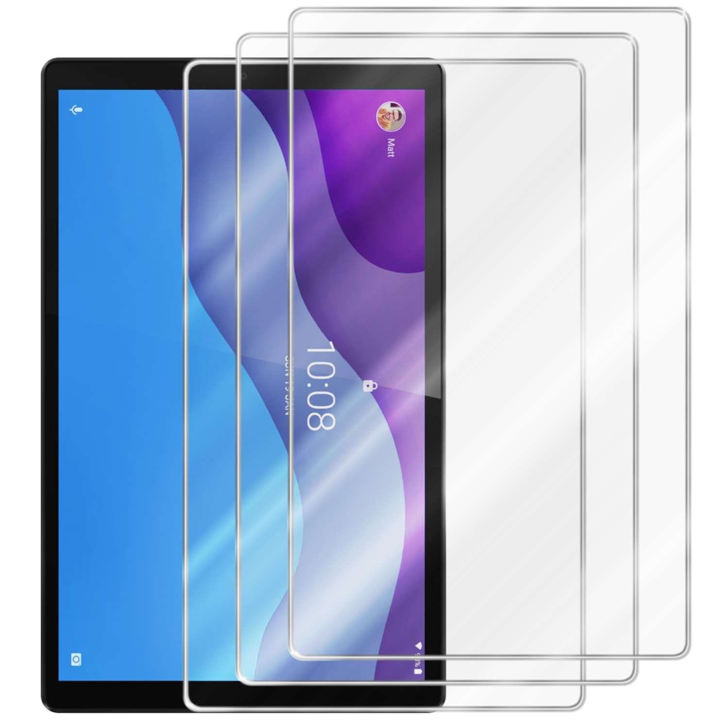Cadorabo Schutzfolie für Lenovo Tab M10 HD (10.1 Zoll) TB-X306X Schutzfolie, (3-St), 3x Schutzfolie Panzer Folie (Tempered) Display Schutzglas 3D Touch