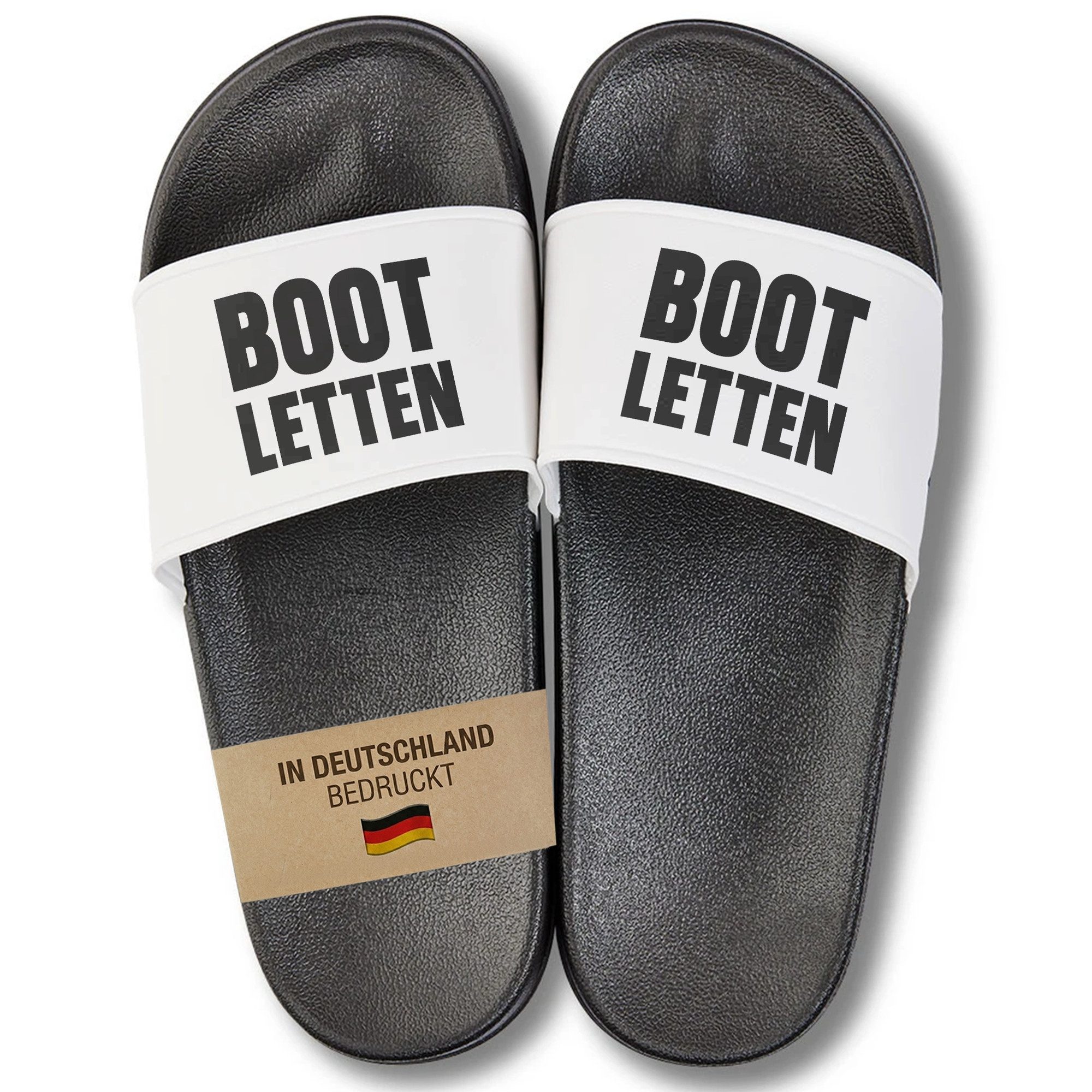 22Feels Lustiges Geschenk Boot Segler Badelatschen Männer Frauen Bootletten Badepantolette IN DEUTSCHLAND BEDRUCKT