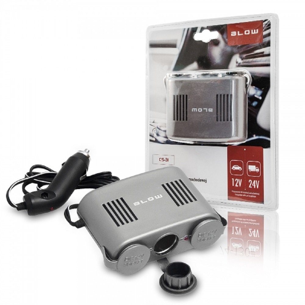 BLOW Kfz Socket 3x Zigarettenanzünder Splitter mit Kappen KFZ Adapter