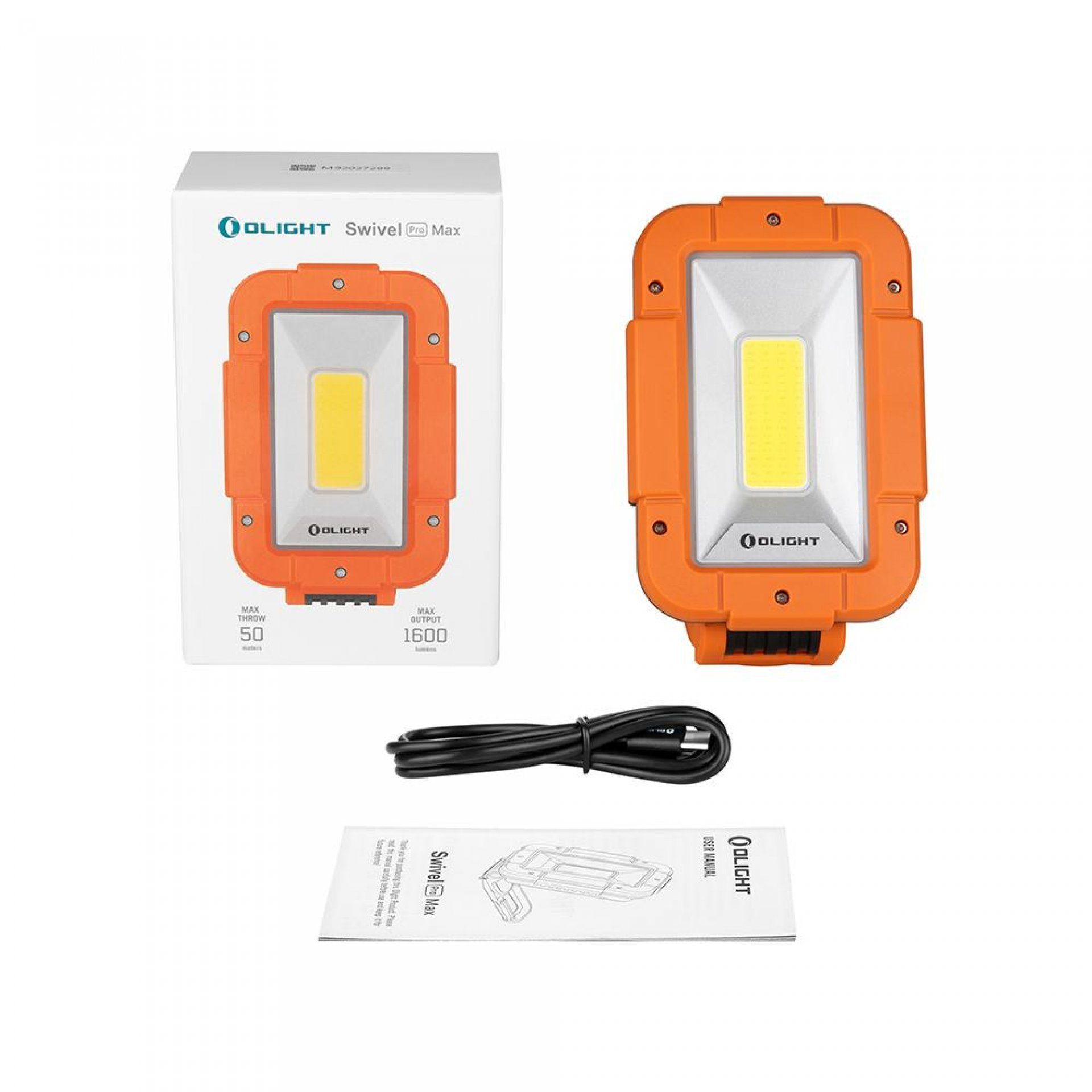 Olight für Pro Arbeitsleuchte Camping, 1600 Angeln, Swivel Lumen, Notfall, OLIGHT Max Orange Autoreparatur Werkstatt, Arbeitslampe