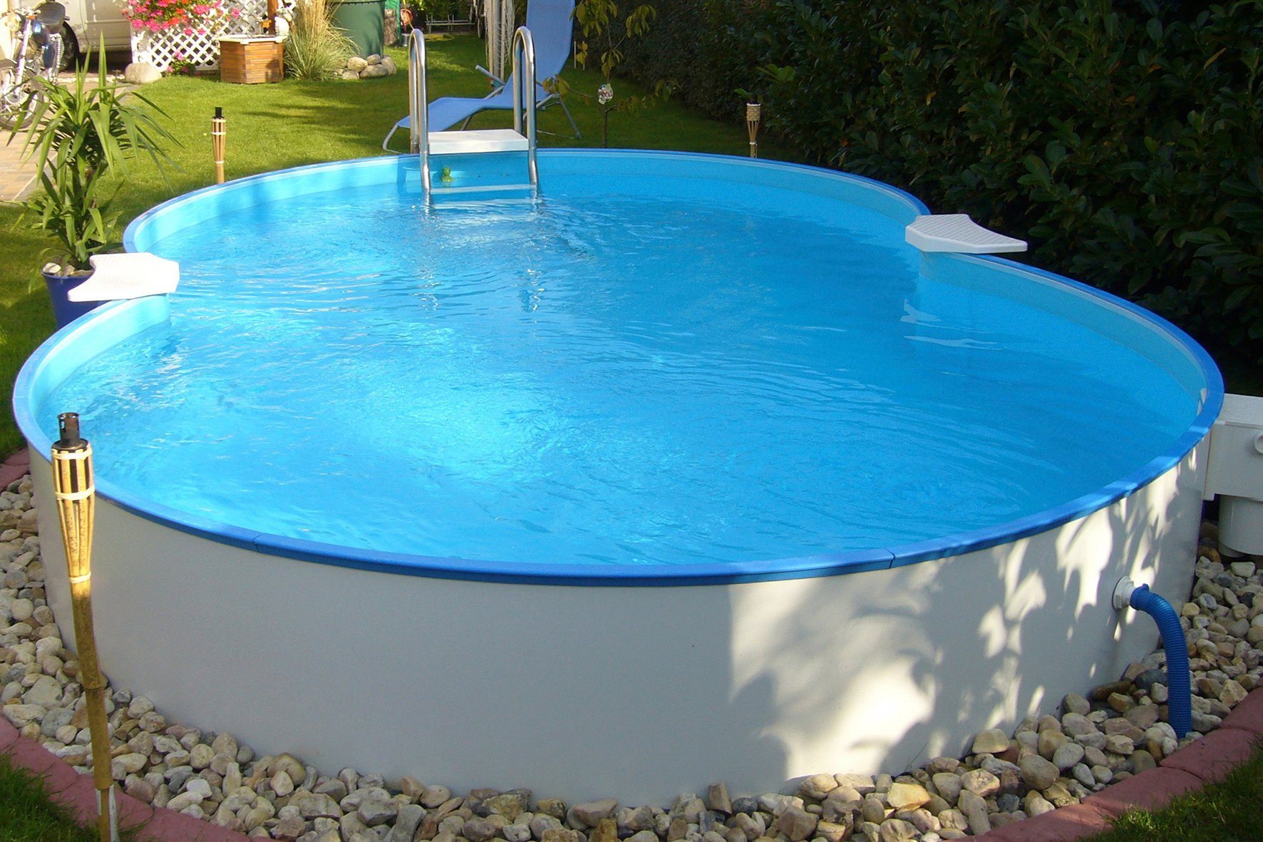 Clear Pool Achtformpool (Set, 10-tlg), 470x300x120 cm inkl. umfangreichem Zubehör für den Teileinbau