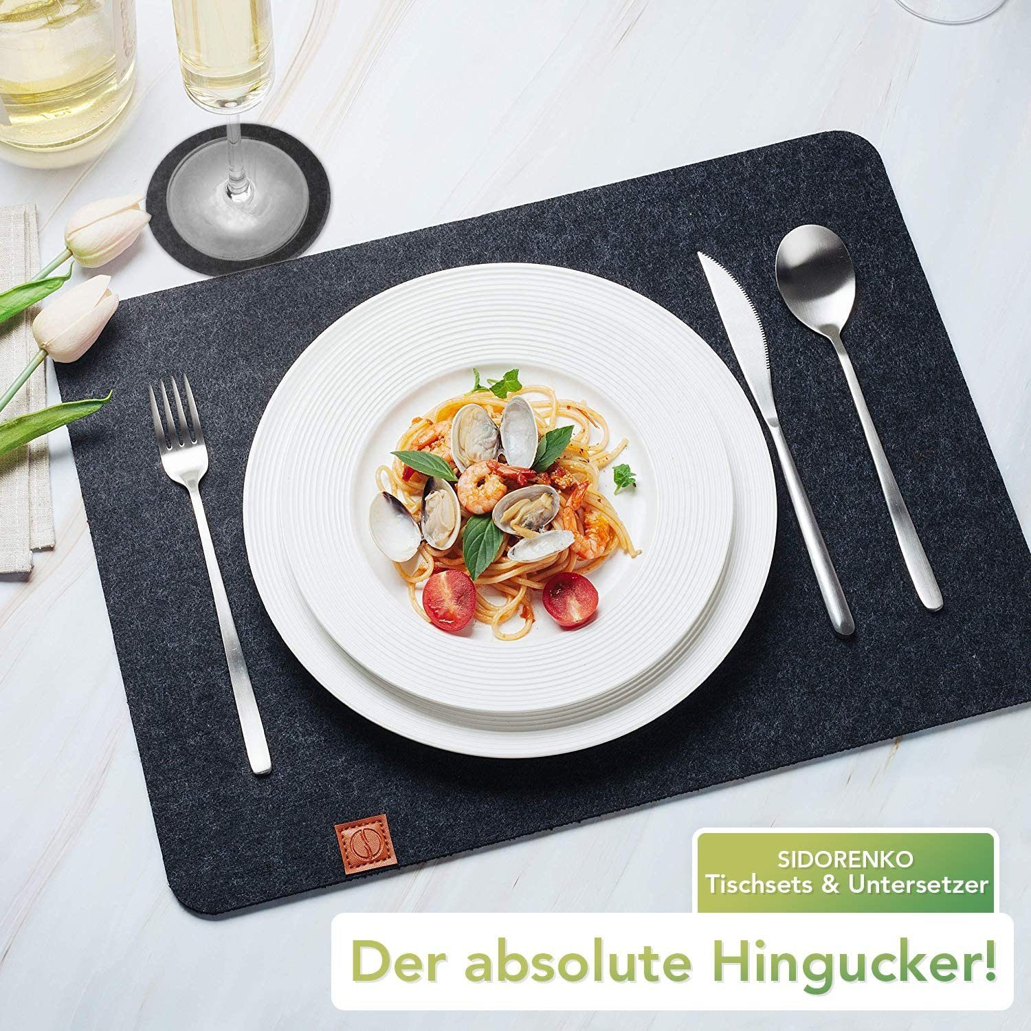 Loco Bird Platzset aus Filz, Tischset 12er Set Rechteckig, 44x32 cm Telleruntersetzer, (Tischset), abwischbare Tischuntersetzer Platzdeckchen