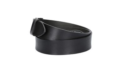 Leder Bazlen Ledergürtel Hochwertiger Ledergürtel 40mm in Schwarz mit Schließe satiniert (AS10S-790) sehr weiches Vollrindleder