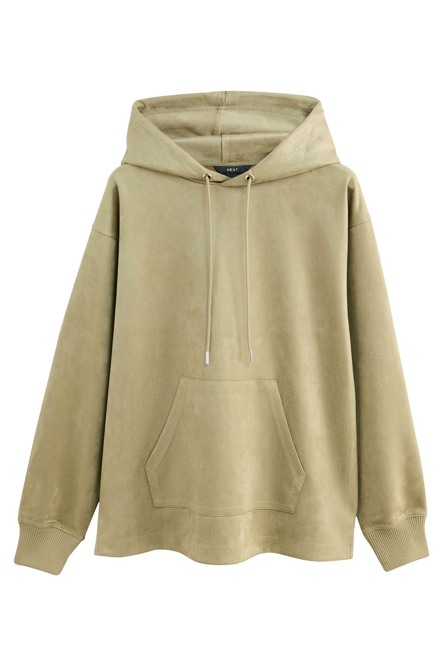 Next Kapuzenpullover Weiches Hoodie aus Veloursleder mit Kordelzug (1-tlg) günstig online kaufen