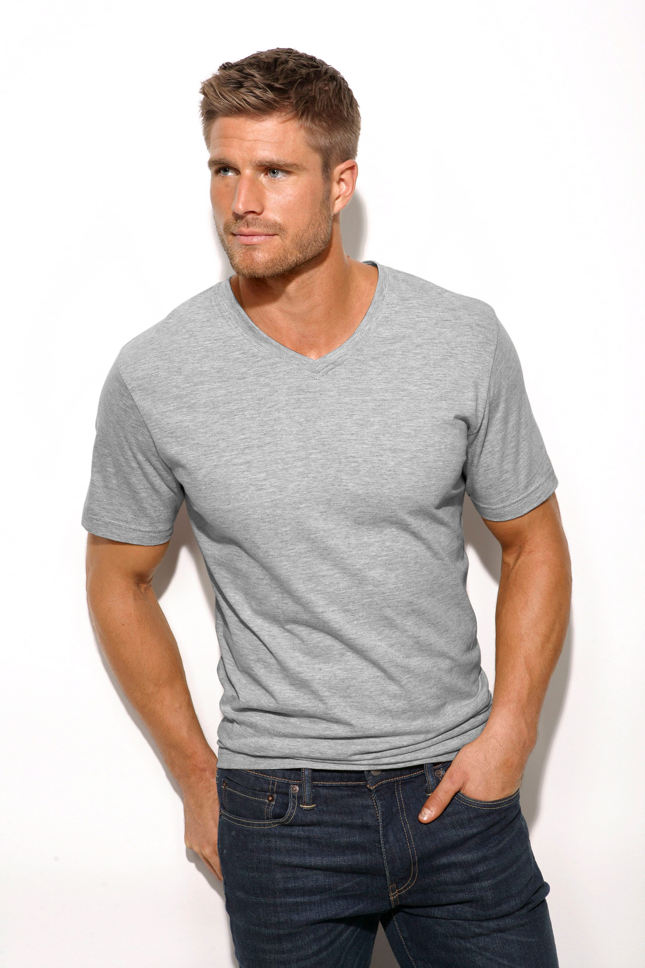 H.I.S T-Shirt mit V-Ausschnitt, V-neck, Unterziehshirt (3er-Pack) unifarben günstig online kaufen