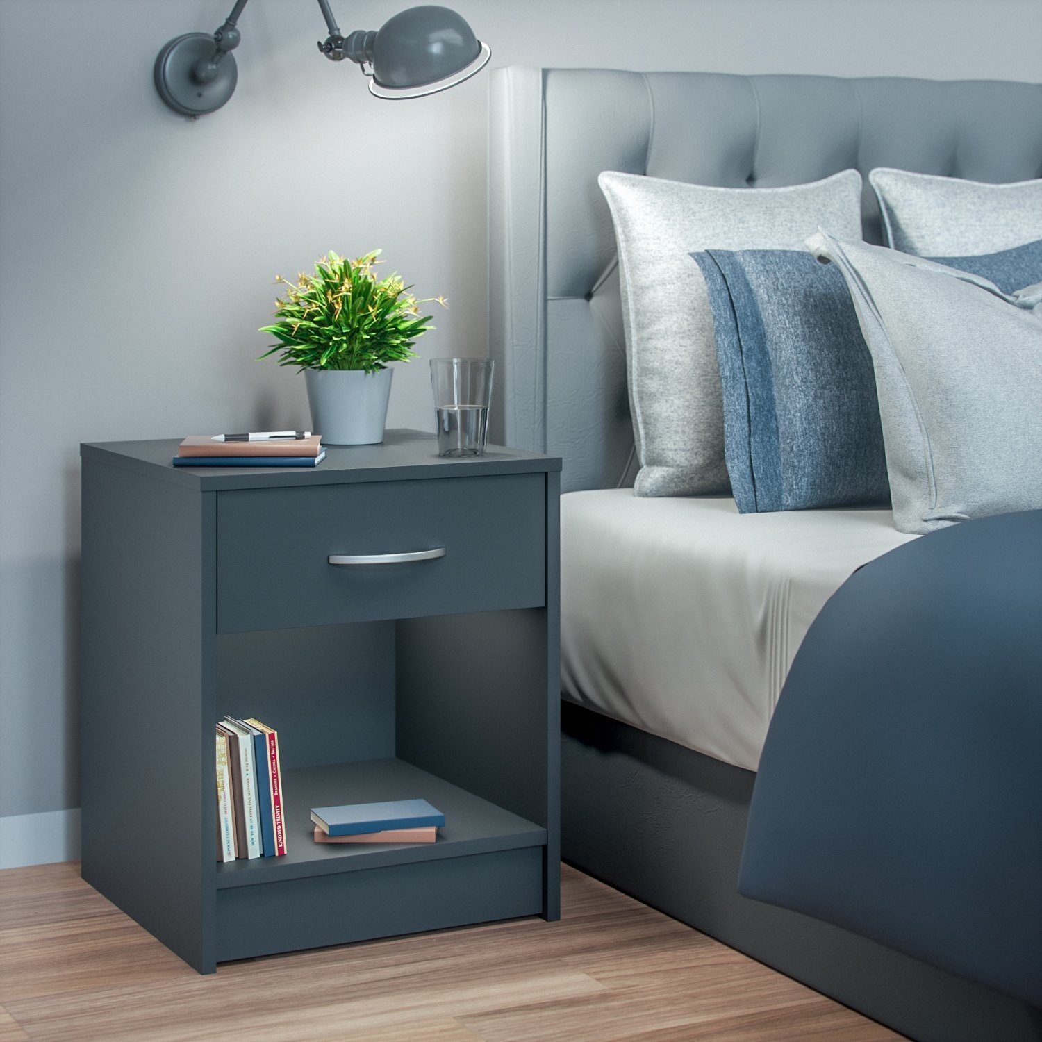 Casaria Nachttisch Hamburg (2-St), Schublade 50x40x35cm günstig online kaufen