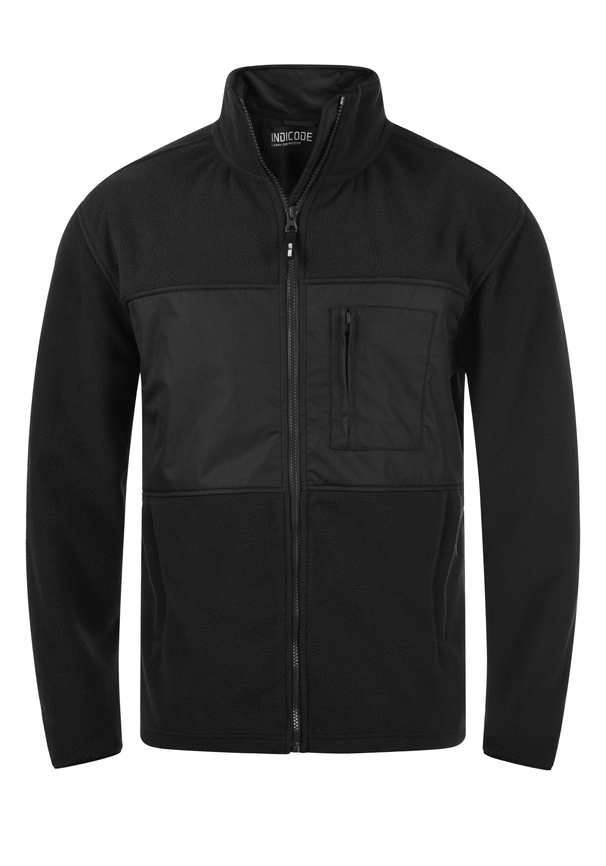 Indicode Fleecejacke IDBirch Modische Herren Fleecejacke mit Stehkragen