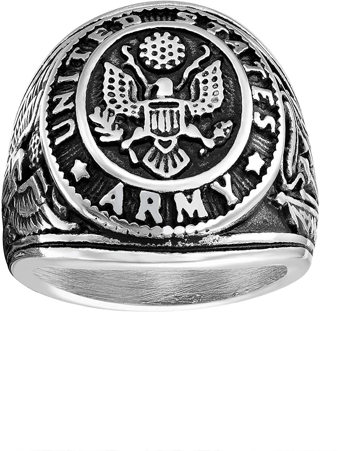 Fingerring Karisma Männer Edelstahl 316L Ring - USA Militär Adler -