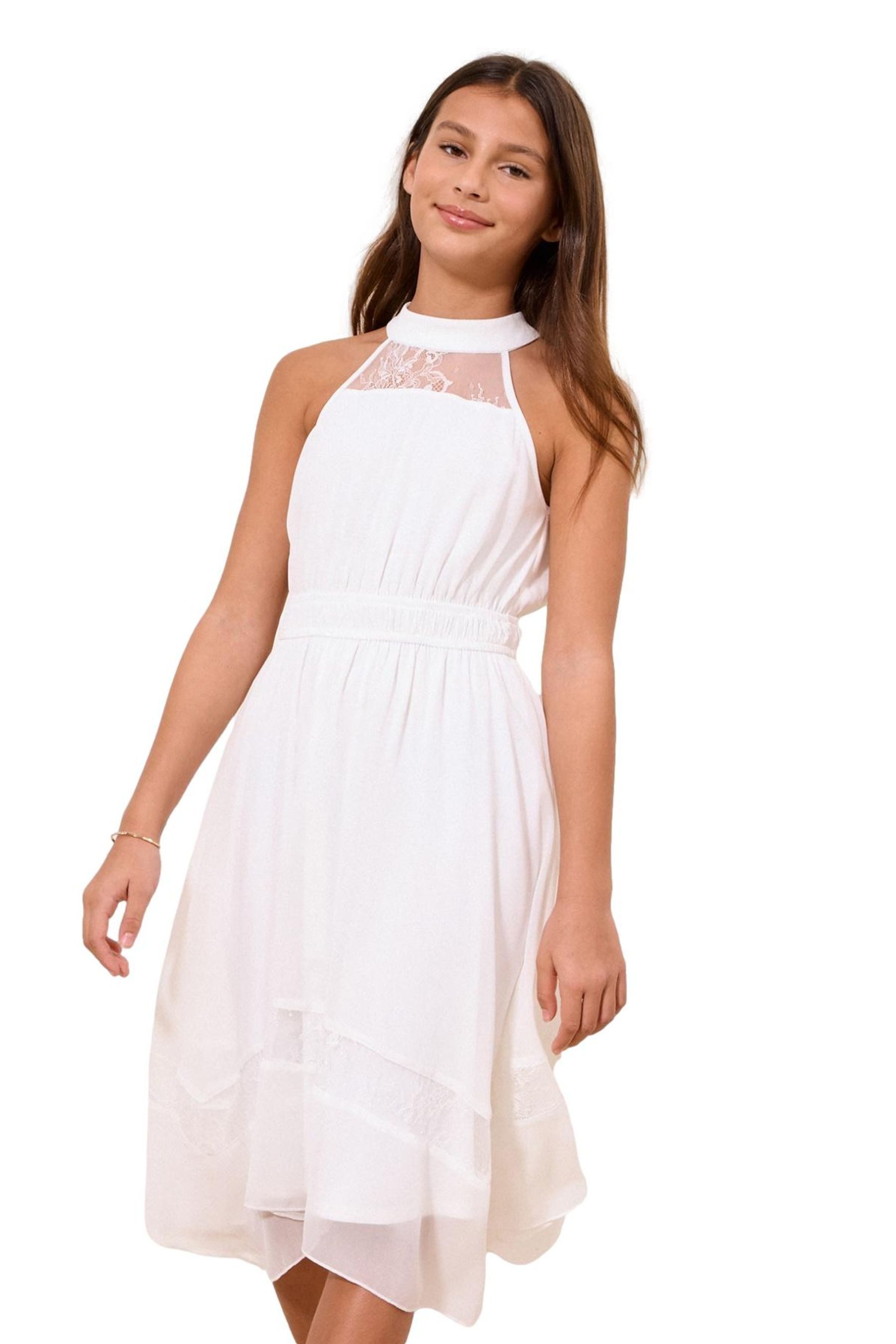 LIPSY Partykleid Lipsy festliches Kleid mit Zipfelsaum und Spitze (1-tlg)