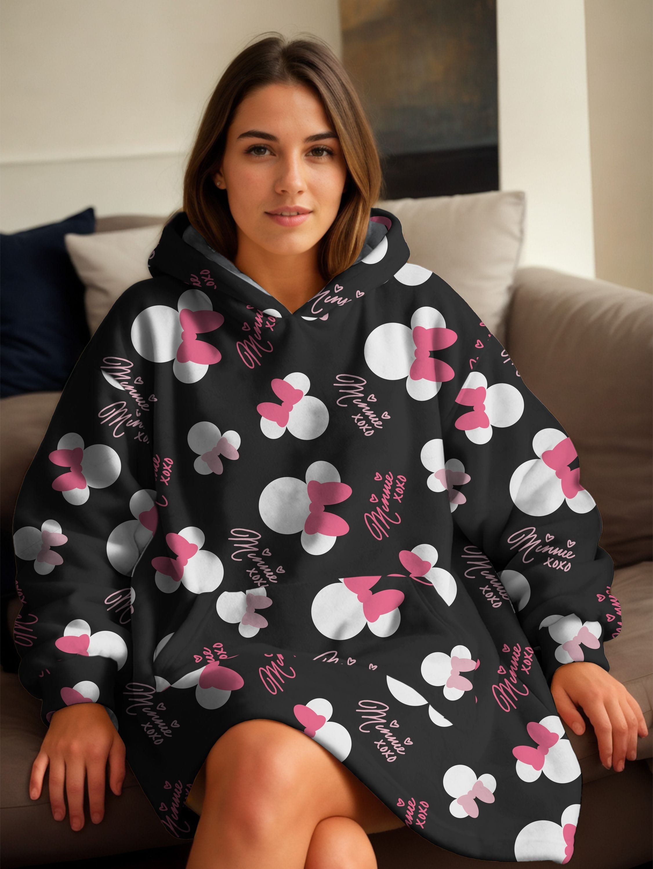 United Labels® Kapuzenpullover Disney Minnie Mouse Oversize Cozy Hoodie Übergroße Kuschelpullover