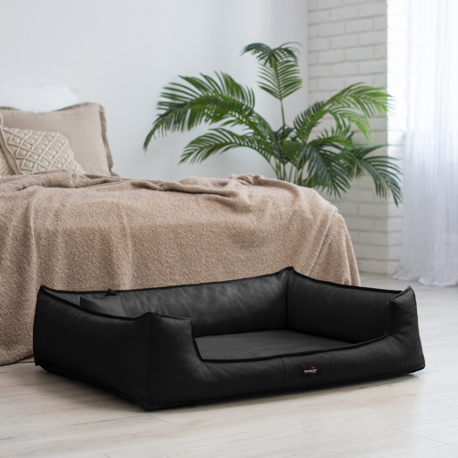 tierlando® Tierbett Orthopädisches Hundebett GOOFY Kunstleder, Matratzenschoner inklusive