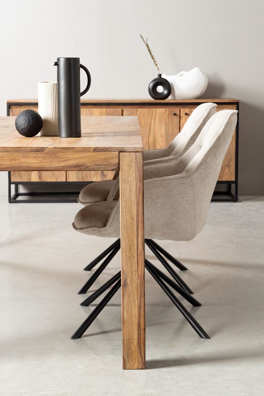 Bizzotto Stuhl Grant aus Stoff, Beige