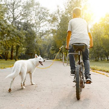 relaxdays Fahrradleine Fahrradleine mit Abstandhalter für Hunde, Stahl