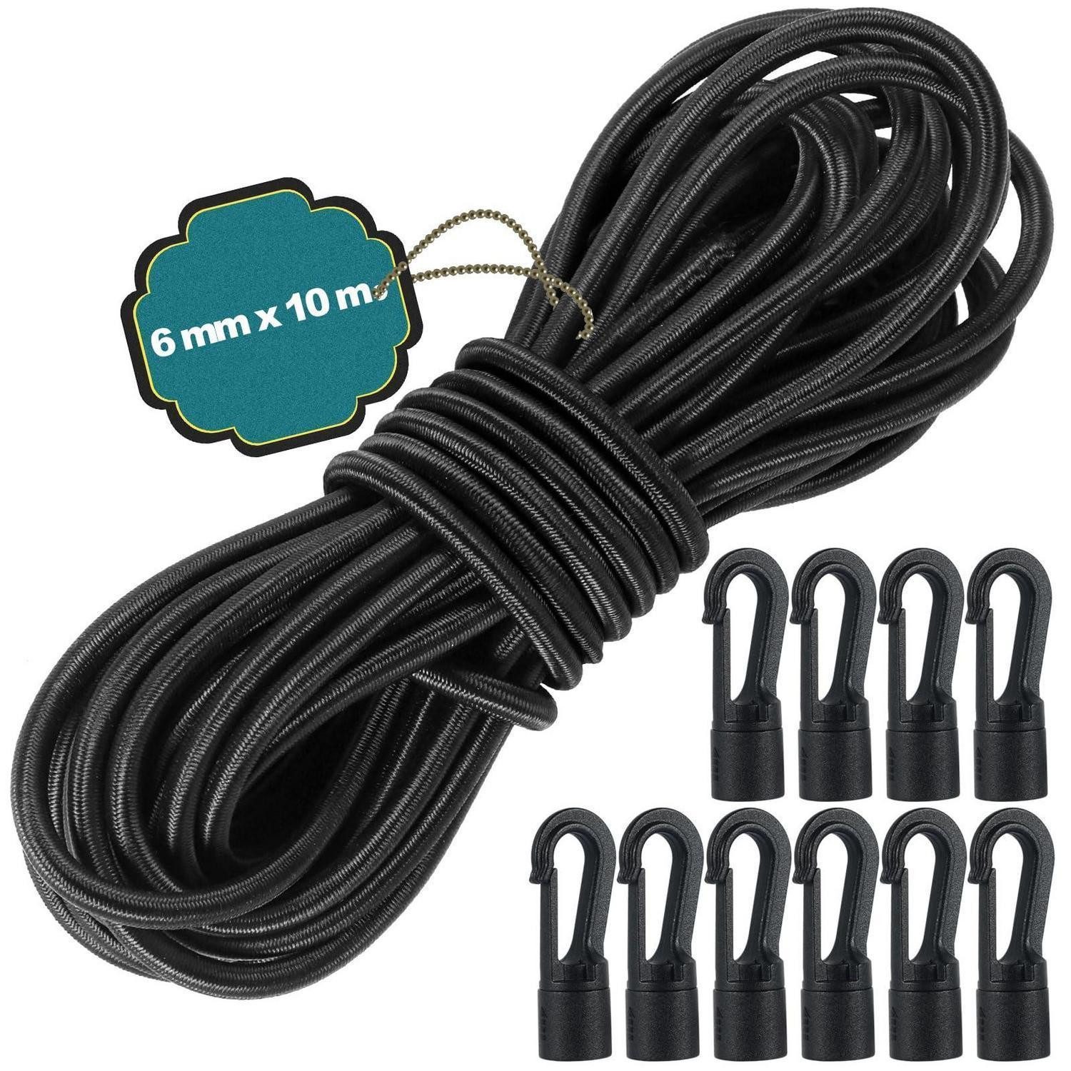 LuxusKollektion Seil Gummiseil mit Haken 6mm 10m