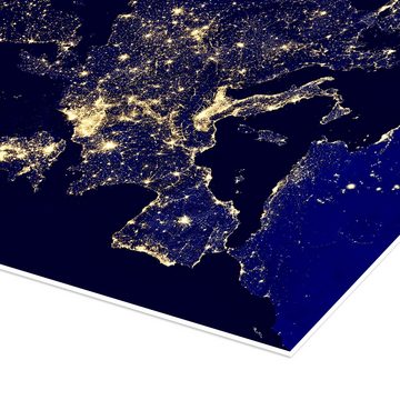 Posterlounge Poster NASA, Europa bei Nacht, Fotografie