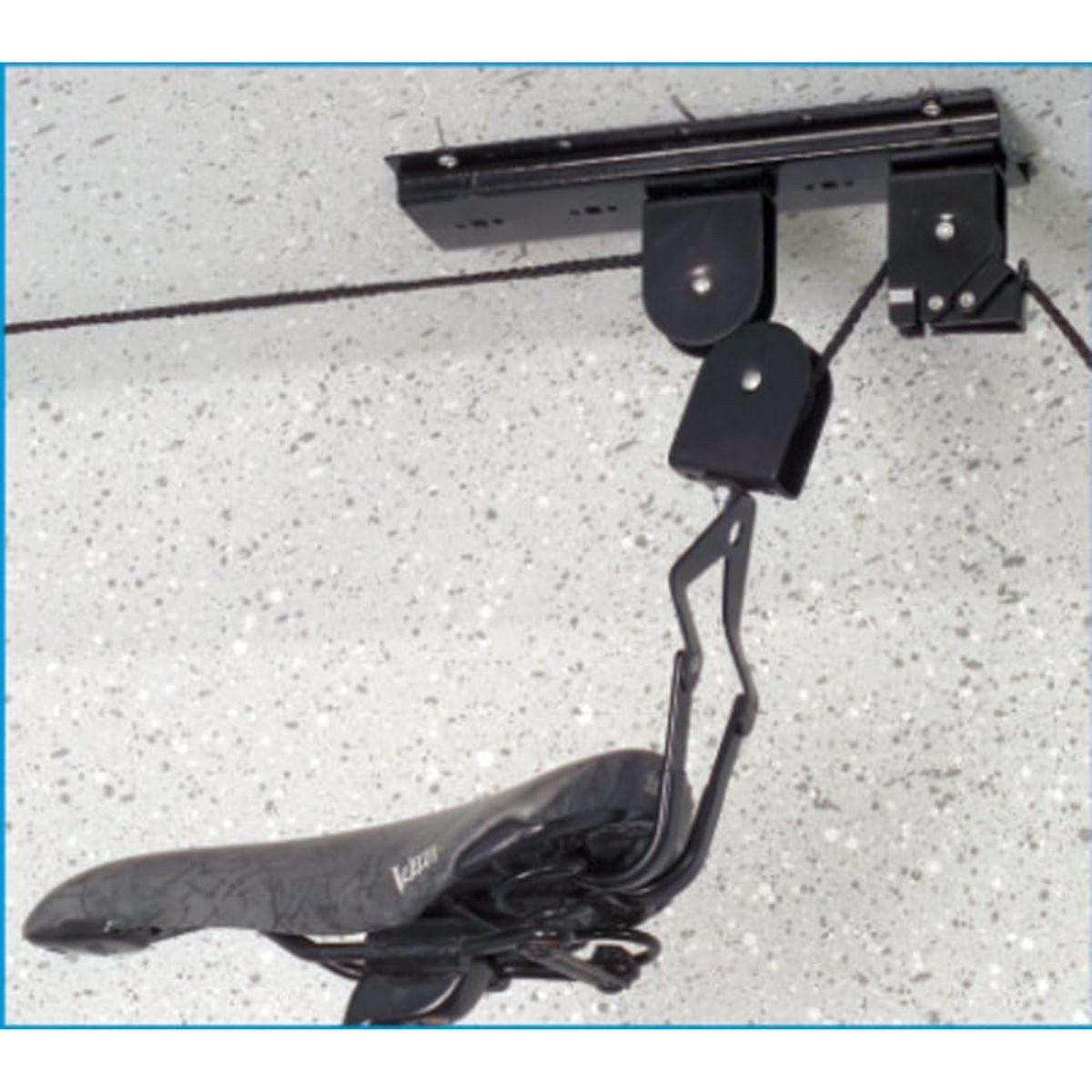 Diedrich Filmer GmbH Fahrradlift Bike Fahrrad-Lift Flaschenzug Decken-Lift Schwarz (Set, Komplett-Set), Deckenhalterung Fahrradaufhängung Fahrradlift Deckenlift bis 20kg