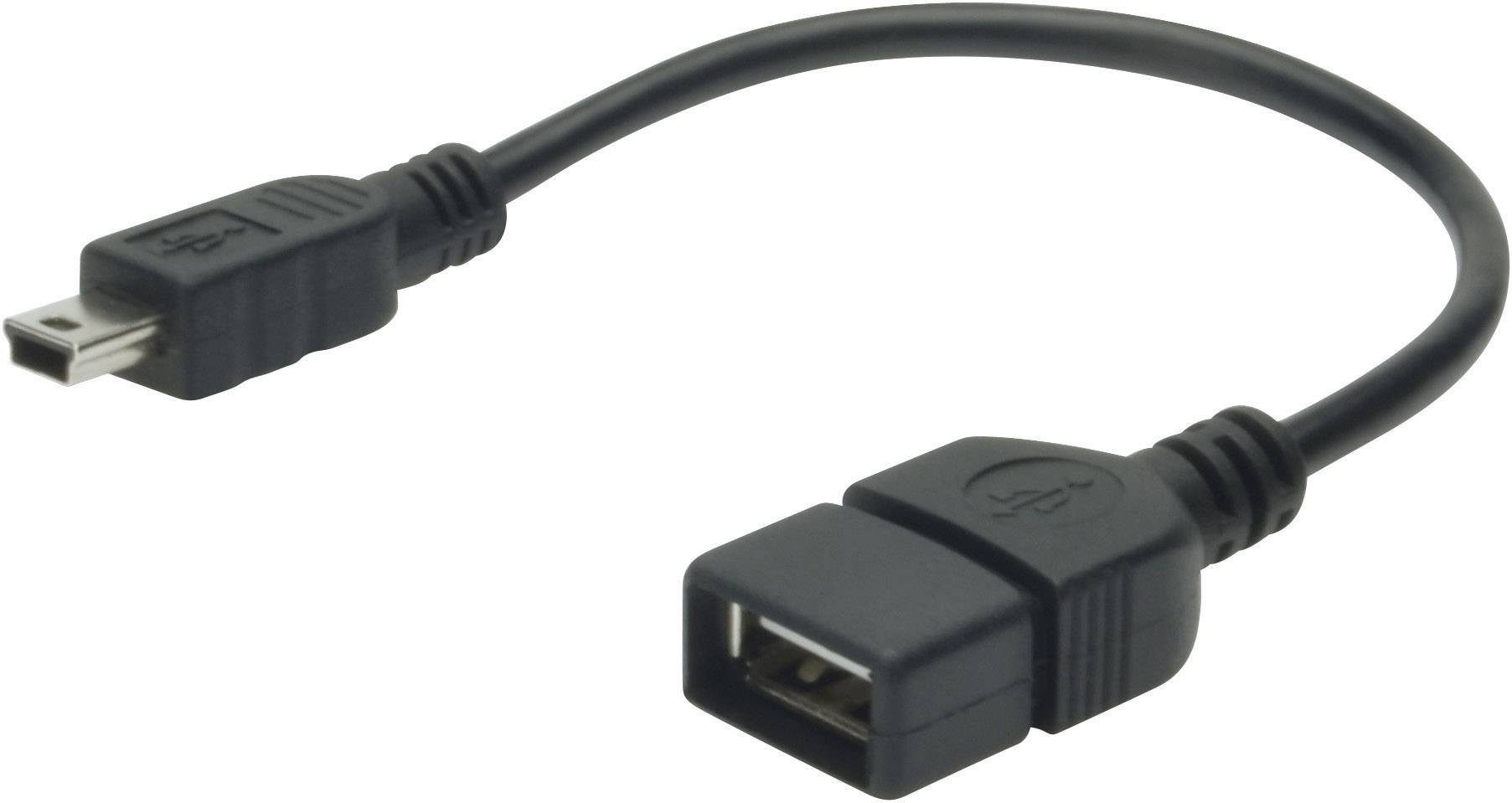 DIGITUS USB Adapter, Typ mini USB B - A, St/Bu, 20 Computer-Kabel