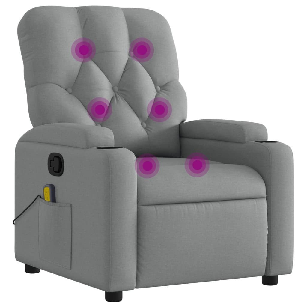 vidaXL Sessel Massage-Relaxsessel, hellgrauer Stoff (1-St) günstig online kaufen
