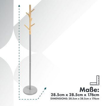 Kubus Garderobenständer Grover, Kleiderständer, 6 Kleiderhaken, Runder Standfuß