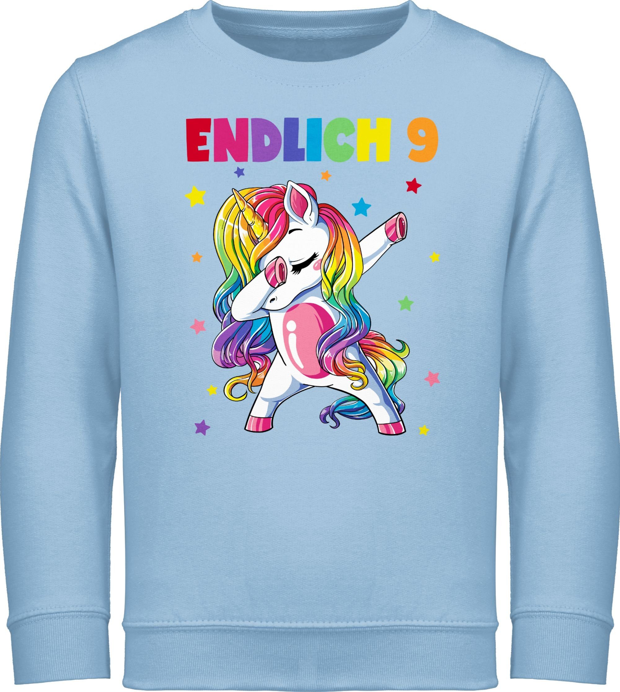 9 Shirtracer Jahre Einhorn Hellblau Jahre Endlich Neun - 2 Dabbing Geburtstag 9. Sweatshirt