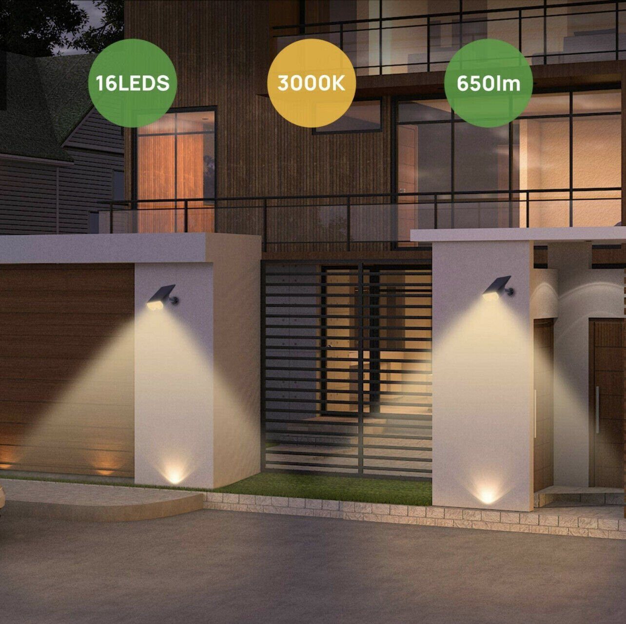 Kaltweiß, Pack außen D-IDEAZ Warmweiß, LED Mehrfarbig, für Solarlampen IP67 Wandleuchte integriert, 2 Gartenleuchte LED Gartenleuchte Solar Bodenleuchte, fest (Mehrfarbig),