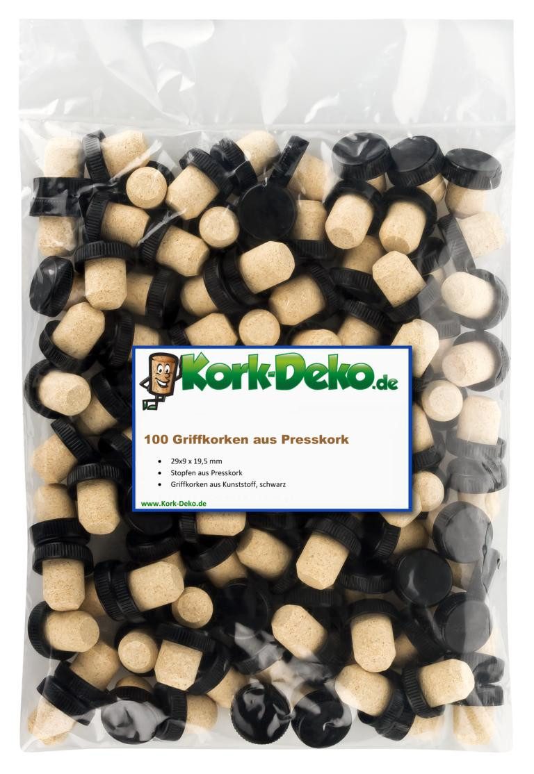 Flaschenverschluss Flaschenverschluss 100er-Pack Griffkorken aus Presskork