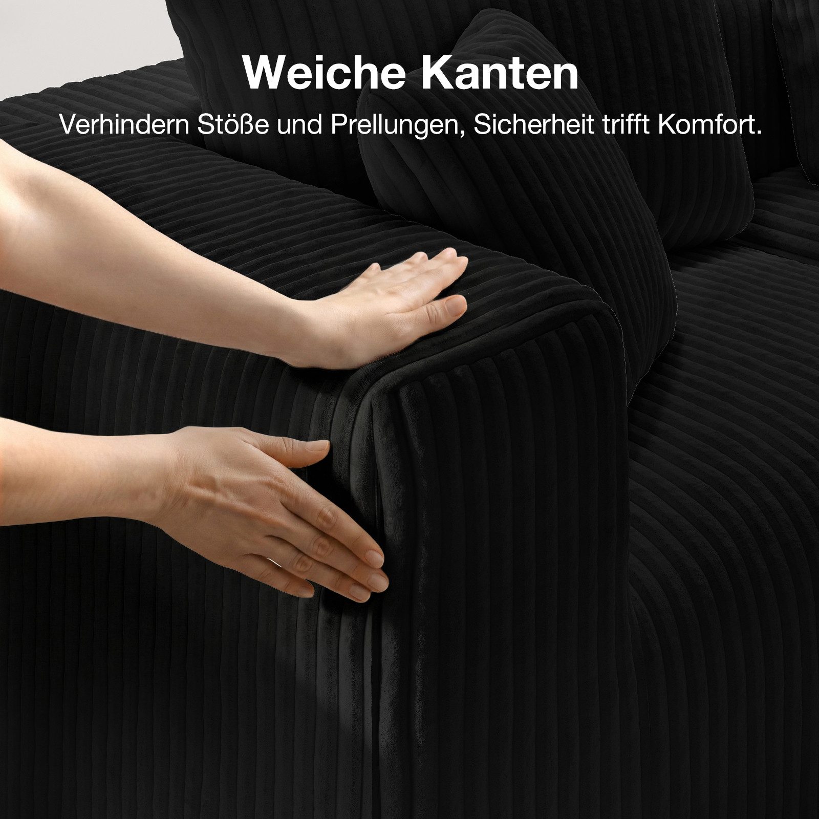Novilla Ecksofa Modulares Ecksofa, Wolken-Sofa mit Smarts Coil®-Unterstützung, 1 Teile, für Wohnzimmer, Wohnung und Schlafzimmer, Keine Montage erforderlich