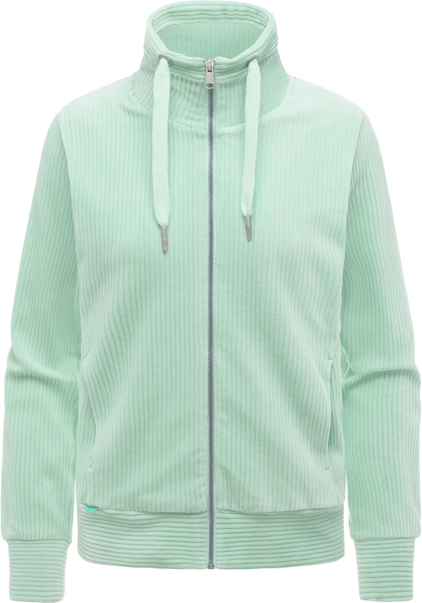 Ragwear Sweatjacke Ronette Cordy Zip-Jacke aus weichem Kord und hohem Kragen