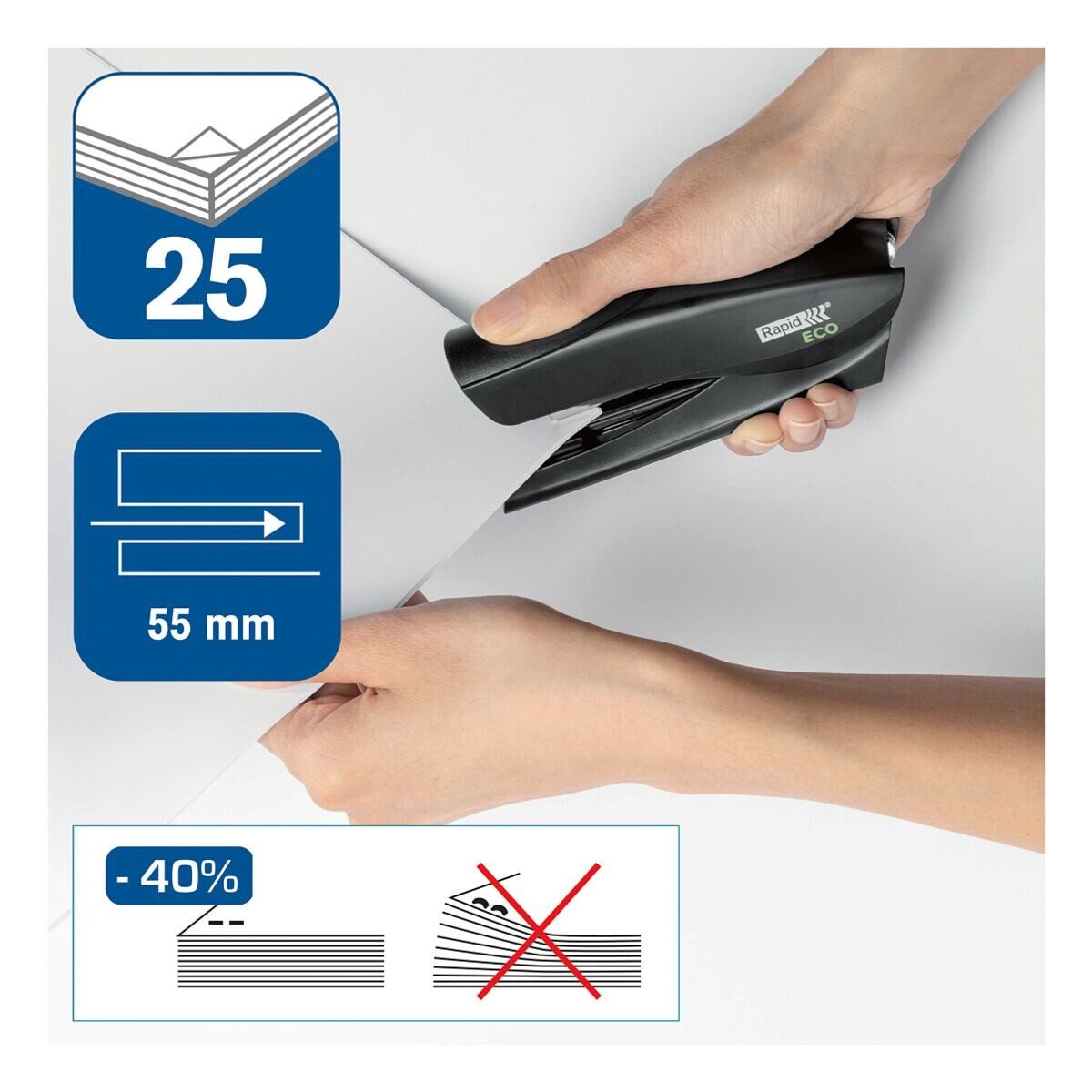 Rapid Heftgerät ECO, mit Flat-Clinch-Technologie