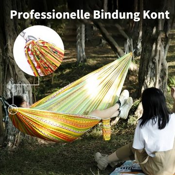 yozhiqu Hängematte Böhmische Outdoor-Camping-Hängematte, tragbarer leichter Fallschirm, Einzelreise-Hängematte,Garten, Wandern für Erwachsene (260 x 140 cm).