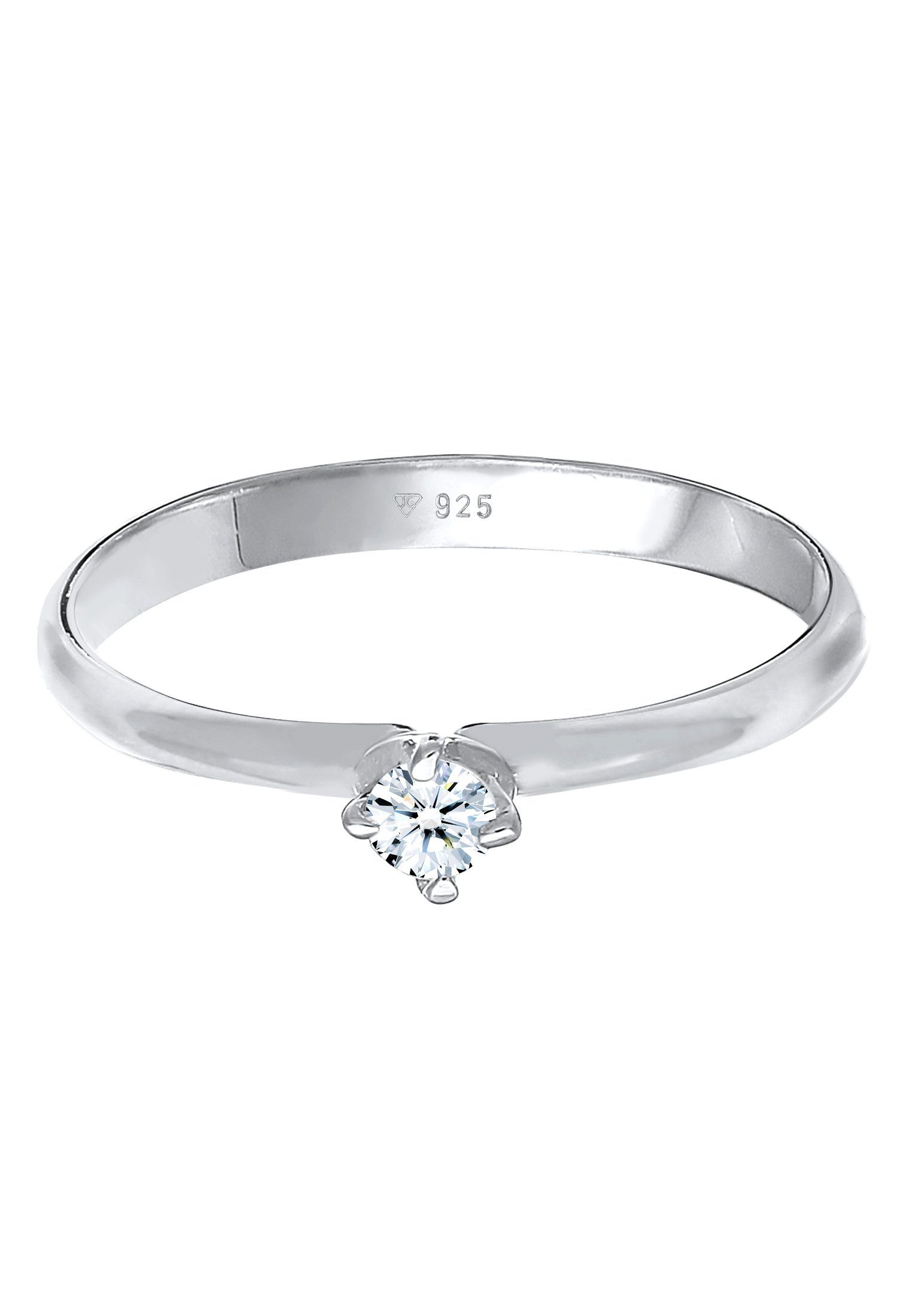 Elli DIAMONDS Diamantring Ring Verlobungsring Silber, ct) (0.11 925 Diamant Solitär Klassik