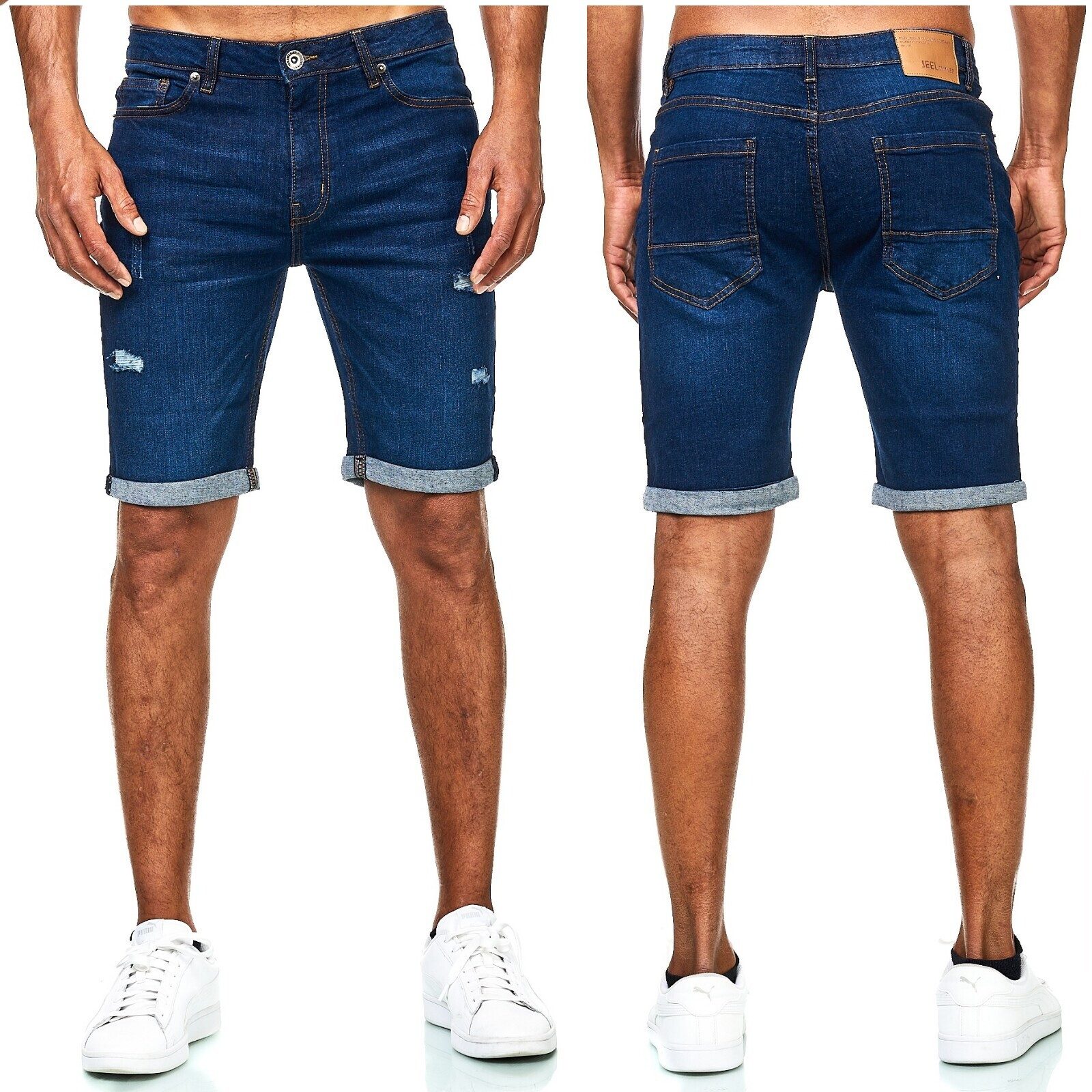 iKENNAS Jeansshorts Herren Jeansshorts Bermudar Kurze Hoset (Short 717-01) Navy W31