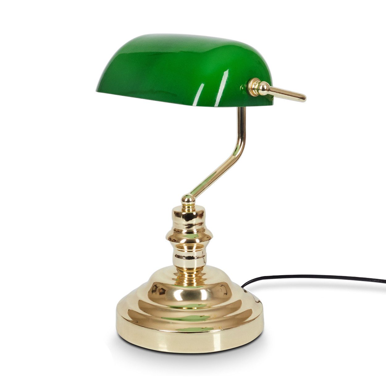 hofstein Schreibtischlampe Tischleuchte Design Tischlampe Messing Lampe Leseleuchte Leuchte