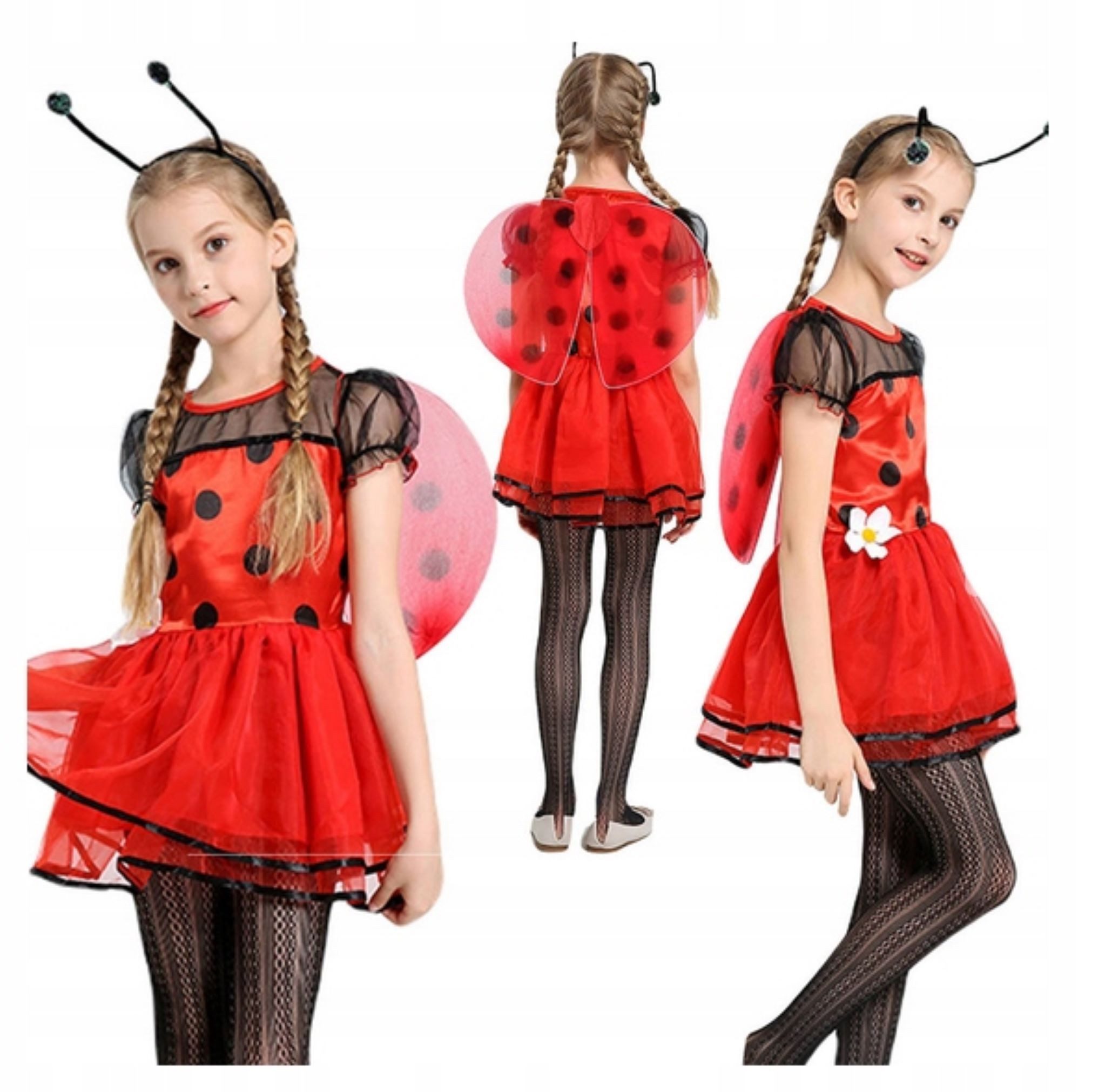 4BABY Kostüm Tolles Marienkäferkostüm für Kinder 122-134, für den Faschingsball!