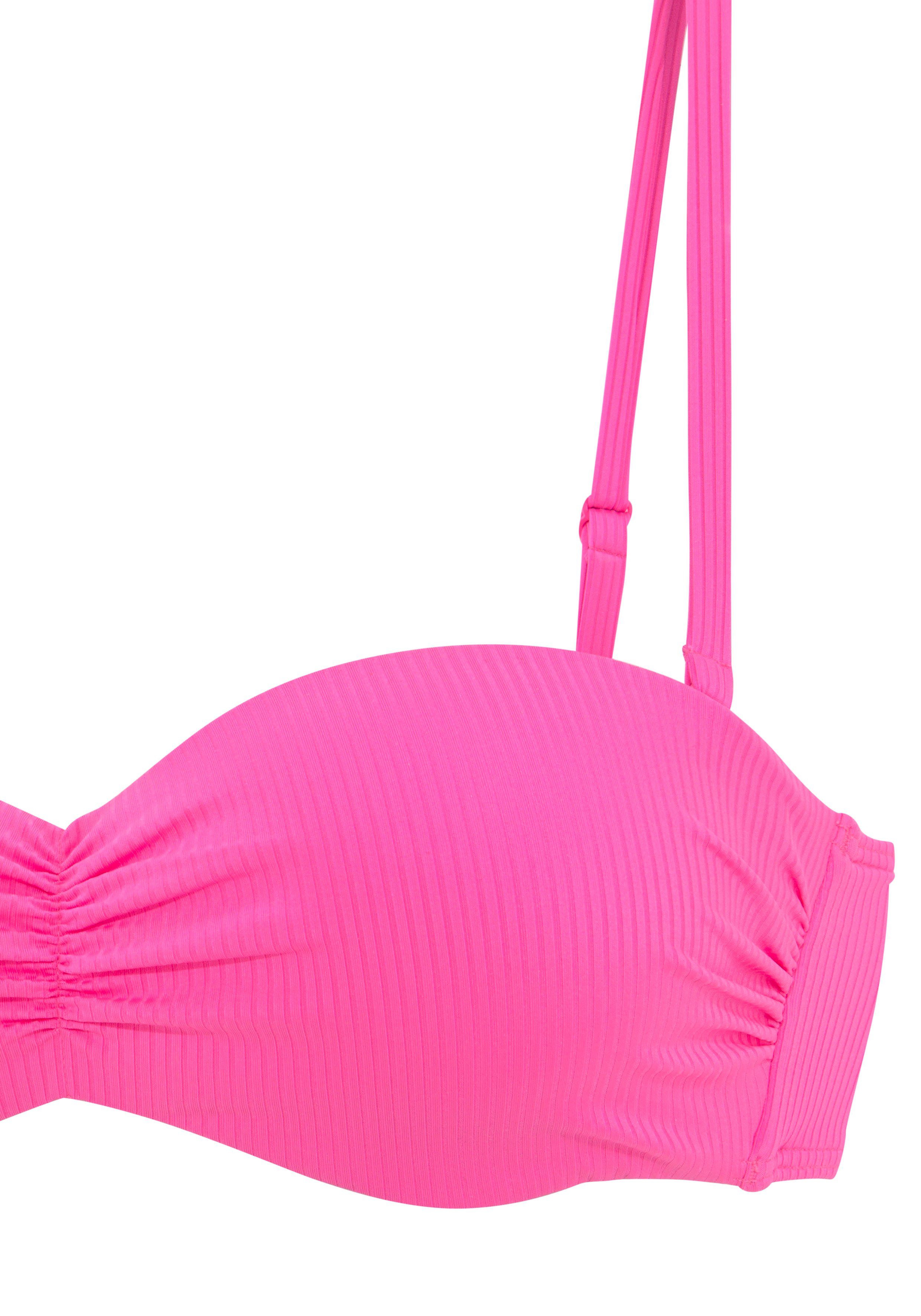 Venice Beach Bandeau-Bikini-Top Lucky, aus gerippter Strukturware