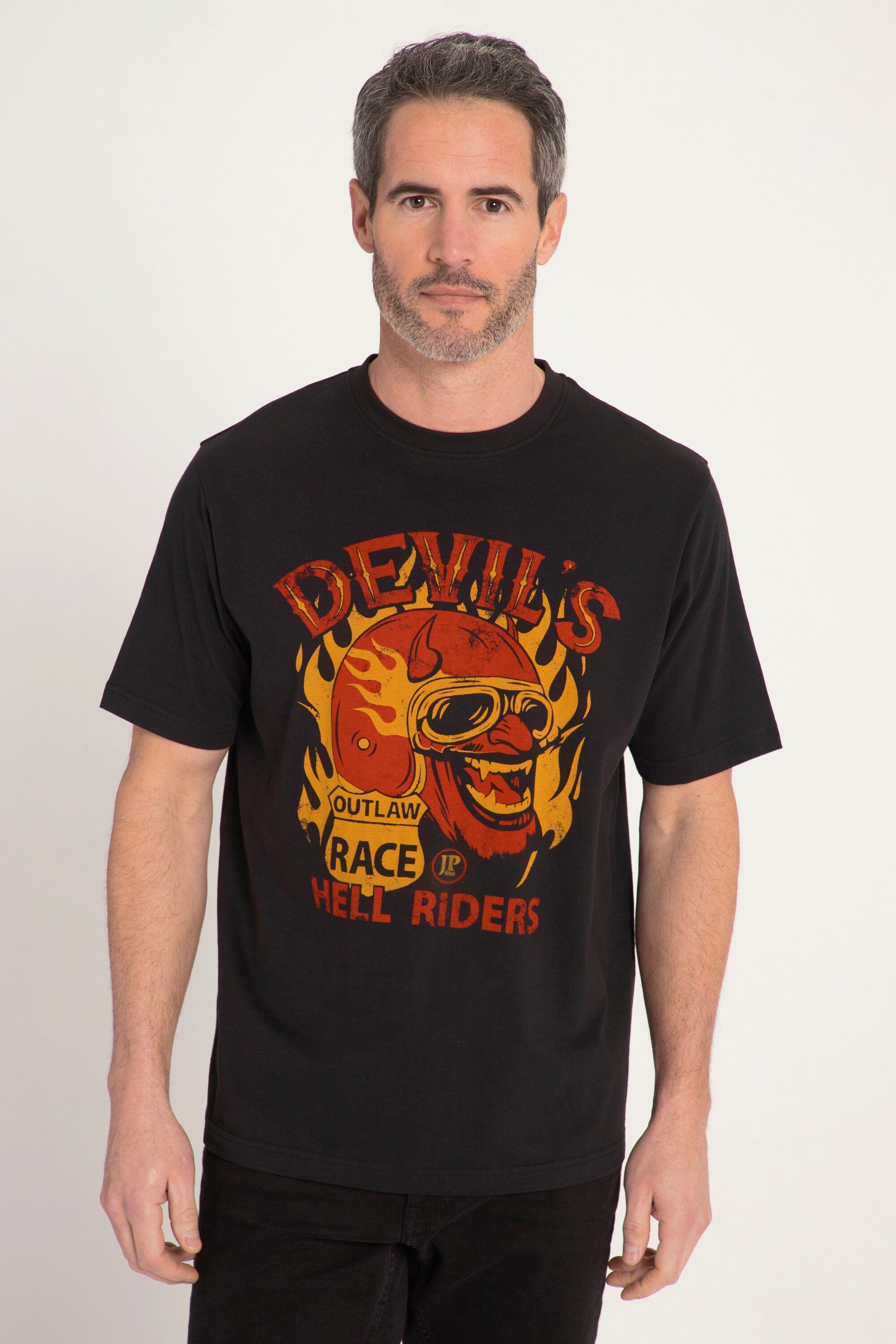 JP1880 T-Shirt T-Shirt Halbarm Diablo Print Rundhals bis 8 XL