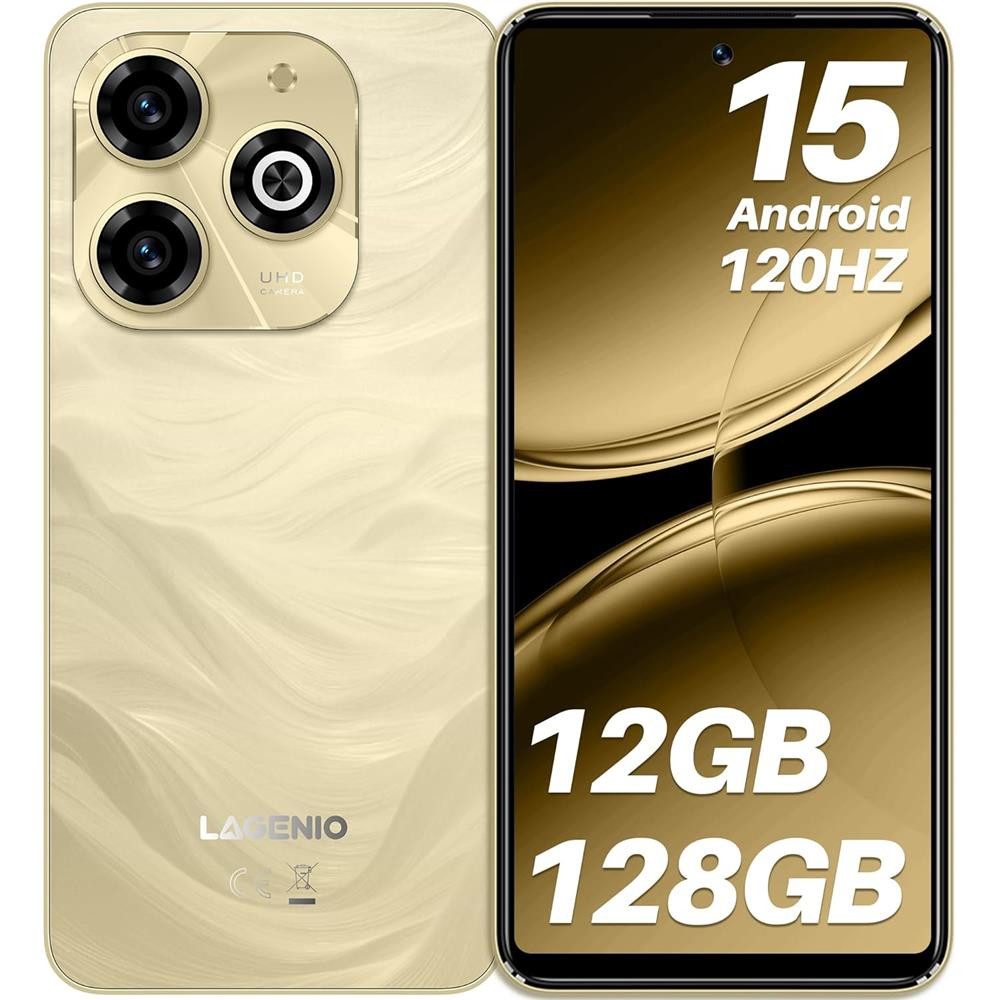 LAGENIO A11 6,7" 120 Hz HD+ Display Kratzfest 5150 mAh 12GB RAM + 128GB Smartphone (13 MP Kamera, lange Akkulaufzeit, 120 Hz Display, Handy mit Android 15, ohne Vertrag)